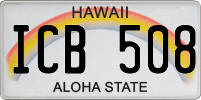 HI license plate ICB508