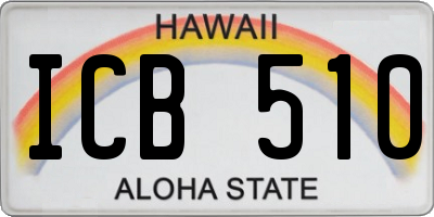 HI license plate ICB510