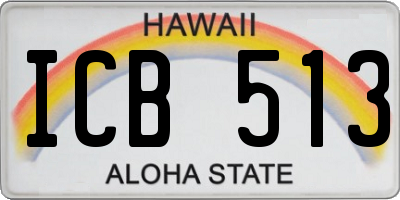 HI license plate ICB513