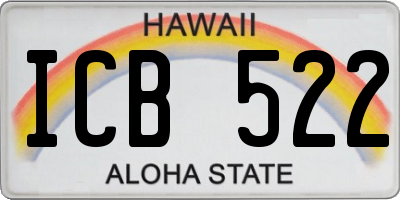 HI license plate ICB522