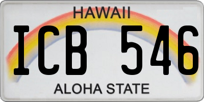 HI license plate ICB546