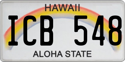 HI license plate ICB548