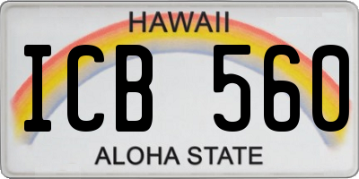 HI license plate ICB560