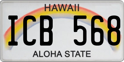 HI license plate ICB568