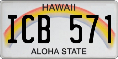 HI license plate ICB571