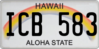 HI license plate ICB583