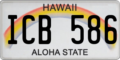HI license plate ICB586