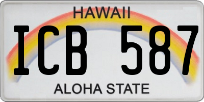 HI license plate ICB587