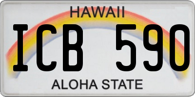 HI license plate ICB590
