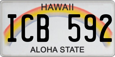 HI license plate ICB592