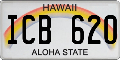 HI license plate ICB620