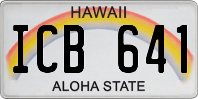 HI license plate ICB641