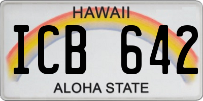 HI license plate ICB642