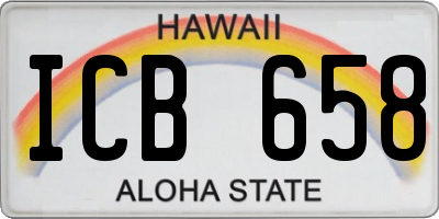 HI license plate ICB658