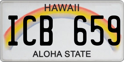 HI license plate ICB659