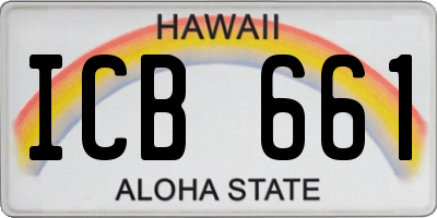 HI license plate ICB661