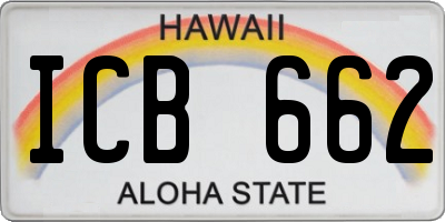 HI license plate ICB662