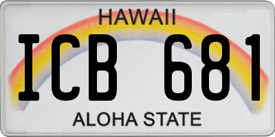 HI license plate ICB681