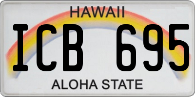 HI license plate ICB695