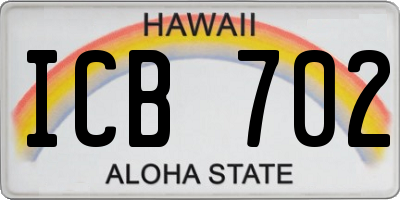 HI license plate ICB702