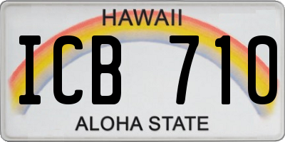 HI license plate ICB710