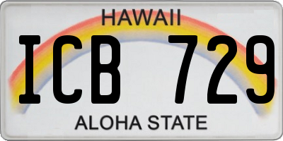 HI license plate ICB729