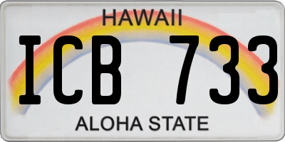 HI license plate ICB733