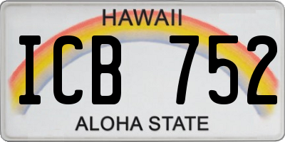 HI license plate ICB752