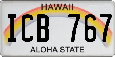 HI license plate ICB767