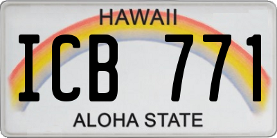 HI license plate ICB771