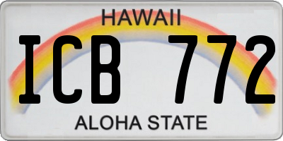 HI license plate ICB772