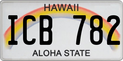 HI license plate ICB782