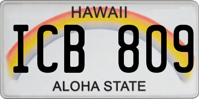 HI license plate ICB809
