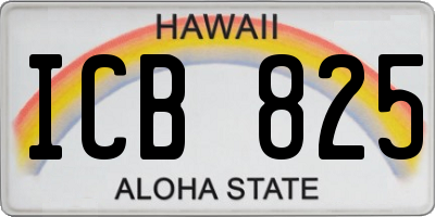 HI license plate ICB825
