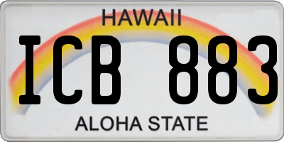 HI license plate ICB883