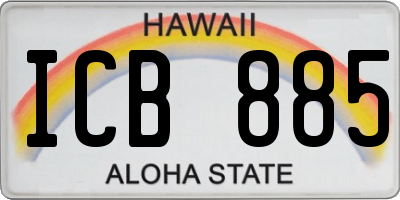 HI license plate ICB885