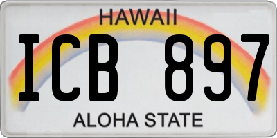 HI license plate ICB897