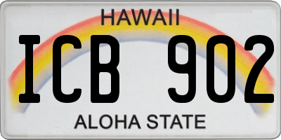HI license plate ICB902
