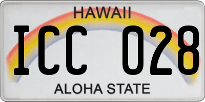 HI license plate ICC028