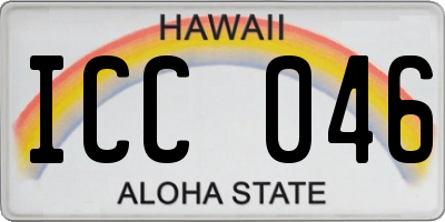 HI license plate ICC046