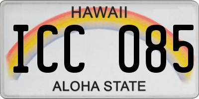 HI license plate ICC085