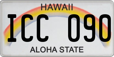 HI license plate ICC090
