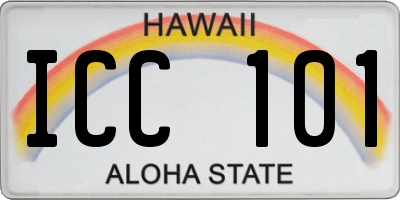 HI license plate ICC101