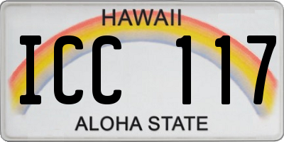 HI license plate ICC117