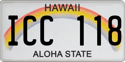 HI license plate ICC118