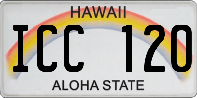 HI license plate ICC120