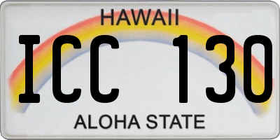 HI license plate ICC130