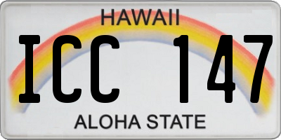 HI license plate ICC147