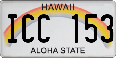 HI license plate ICC153