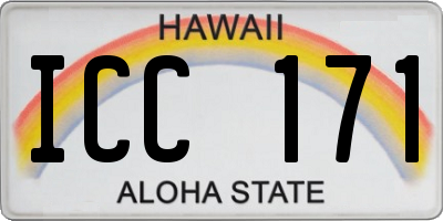 HI license plate ICC171